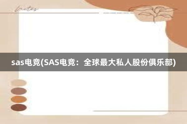 sas电竞(SAS电竞：全球最大私人股份俱乐部)