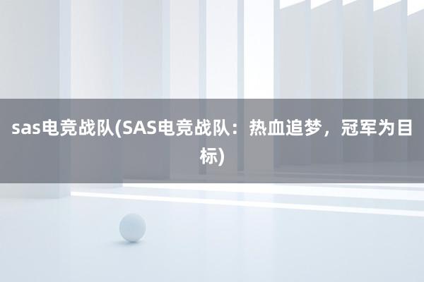 sas电竞战队(SAS电竞战队：热血追梦，冠军为目标)