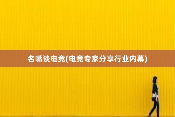 名嘴谈电竞(电竞专家分享行业内幕)