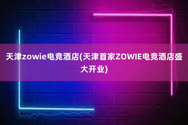 天津zowie电竞酒店(天津首家ZOWIE电竞酒店盛大开业)