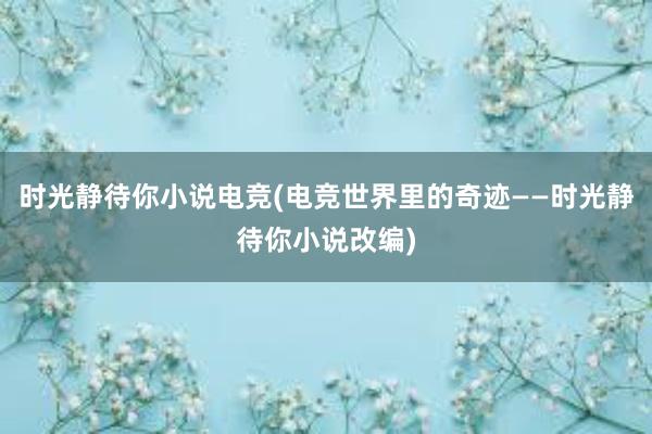 时光静待你小说电竞(电竞世界里的奇迹——时光静待你小说改编)