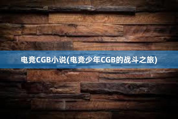 电竞CGB小说(电竞少年CGB的战斗之旅)