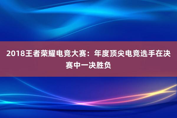 2018王者荣耀电竞大赛：年度顶尖电竞选手在决赛中一决胜负