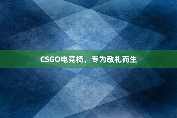 CSGO电竞椅，专为敬礼而生