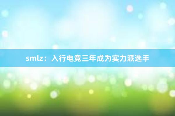 smlz：入行电竞三年成为实力派选手