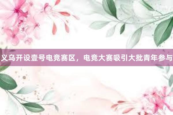 义乌开设壹号电竞赛区，电竞大赛吸引大批青年参与