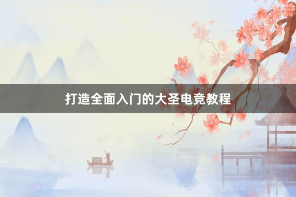 打造全面入门的大圣电竞教程