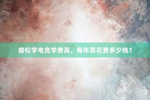 宿松学电竞学费高，每年需花费多少钱？