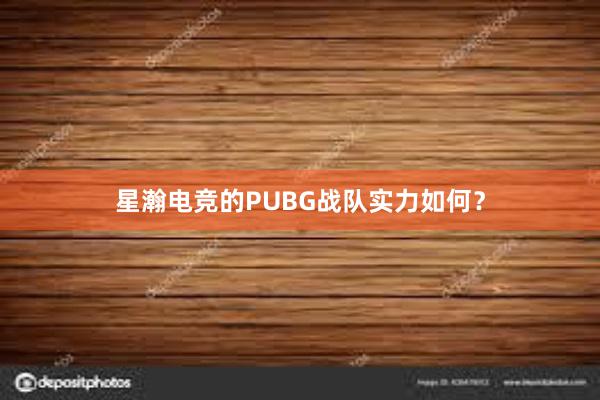 星瀚电竞的PUBG战队实力如何？