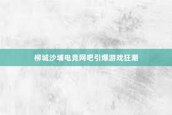 柳城沙埔电竞网吧引爆游戏狂潮