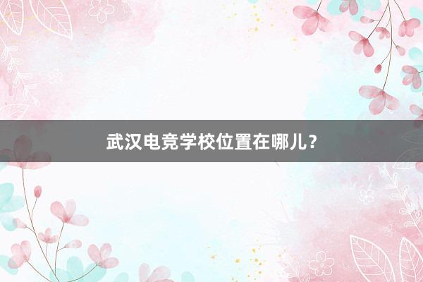 武汉电竞学校位置在哪儿？