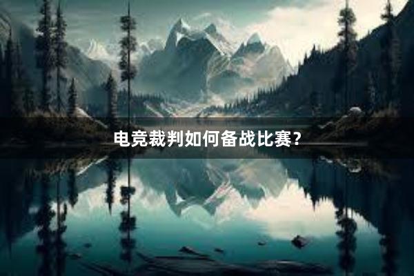 电竞裁判如何备战比赛？