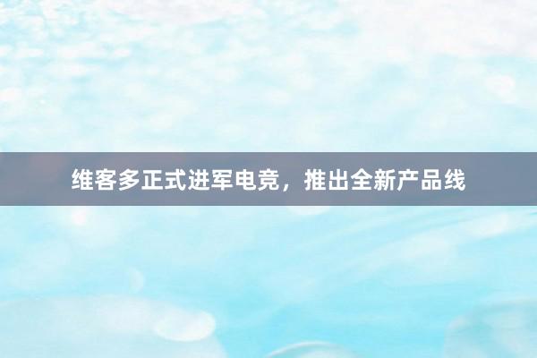 维客多正式进军电竞，推出全新产品线