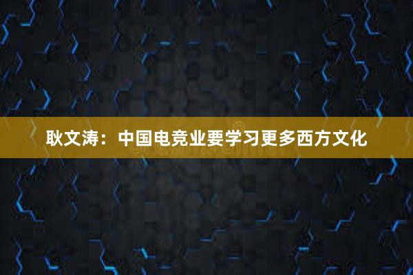 耿文涛：中国电竞业要学习更多西方文化