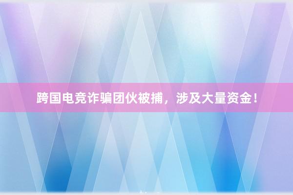 跨国电竞诈骗团伙被捕，涉及大量资金！